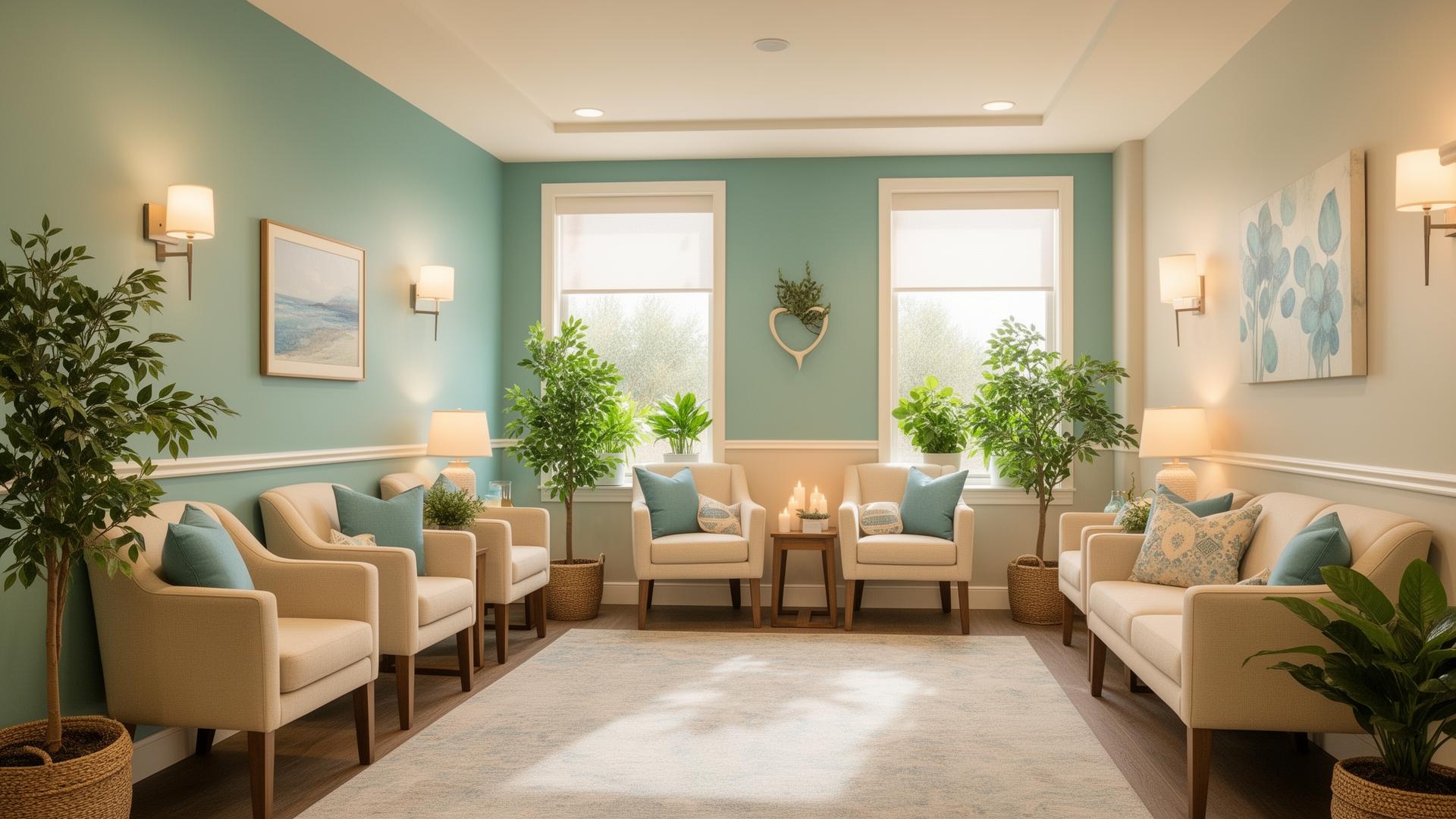 Serene clinic waiting area